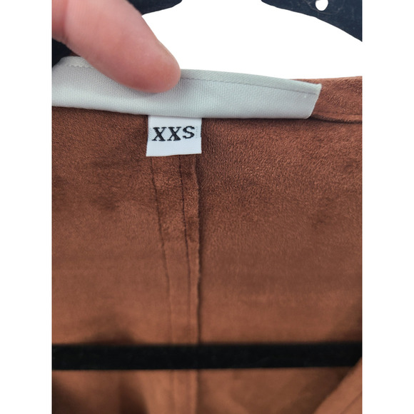 Bryn Walker Top Size XXS Oversized Baxter Faux Suede V Neck Sequoia Lagenlook - Picture 3 of 5